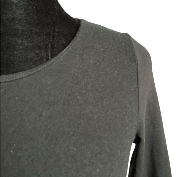 COS Black Wool and Jersey Swing Mini Dress Size Small Trapeze Long Sleeve - Picture 5 of 9